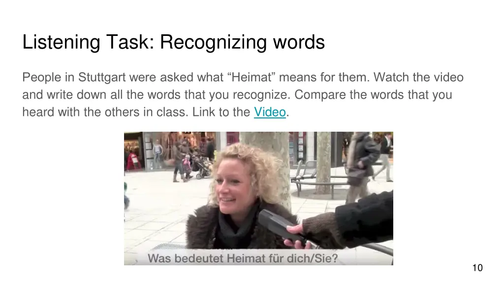 listening task recognizing words