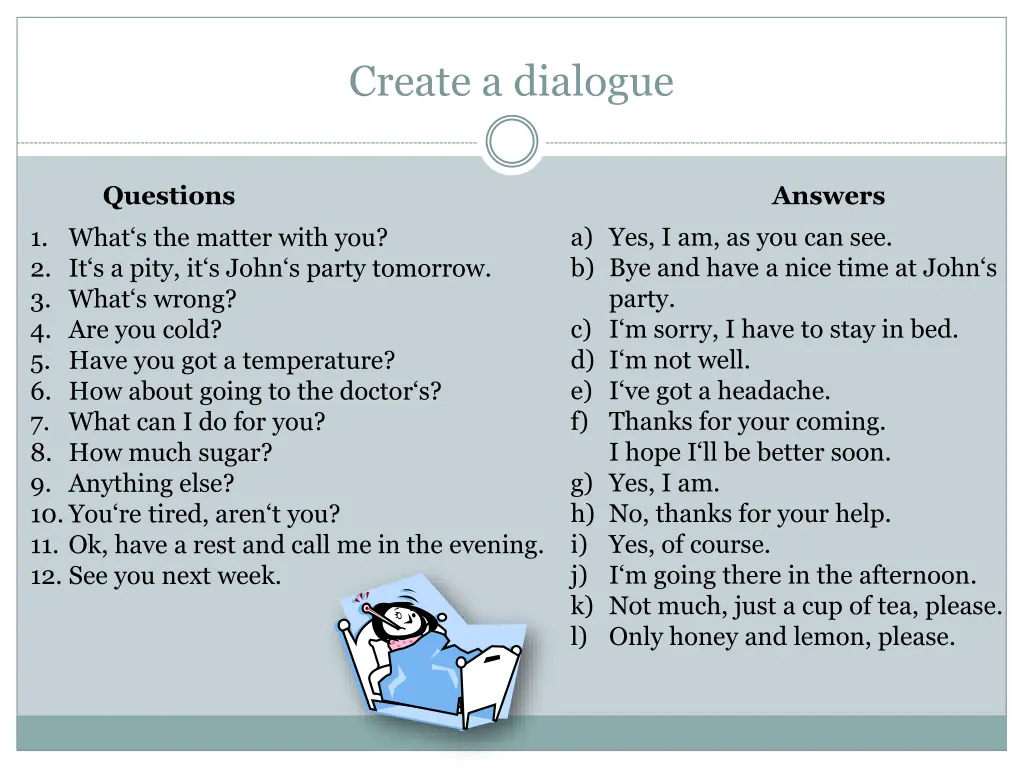 create a dialogue