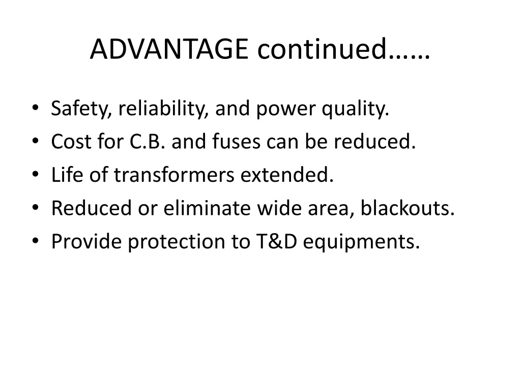 advantage continued