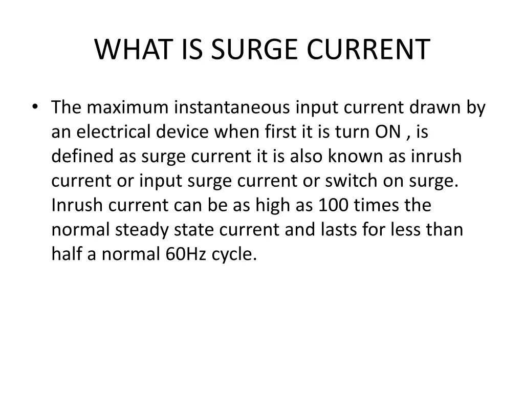 what is surge current