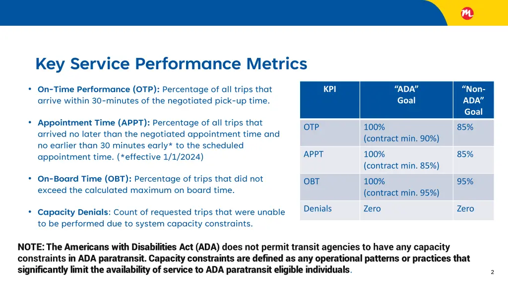 key service performance metrics