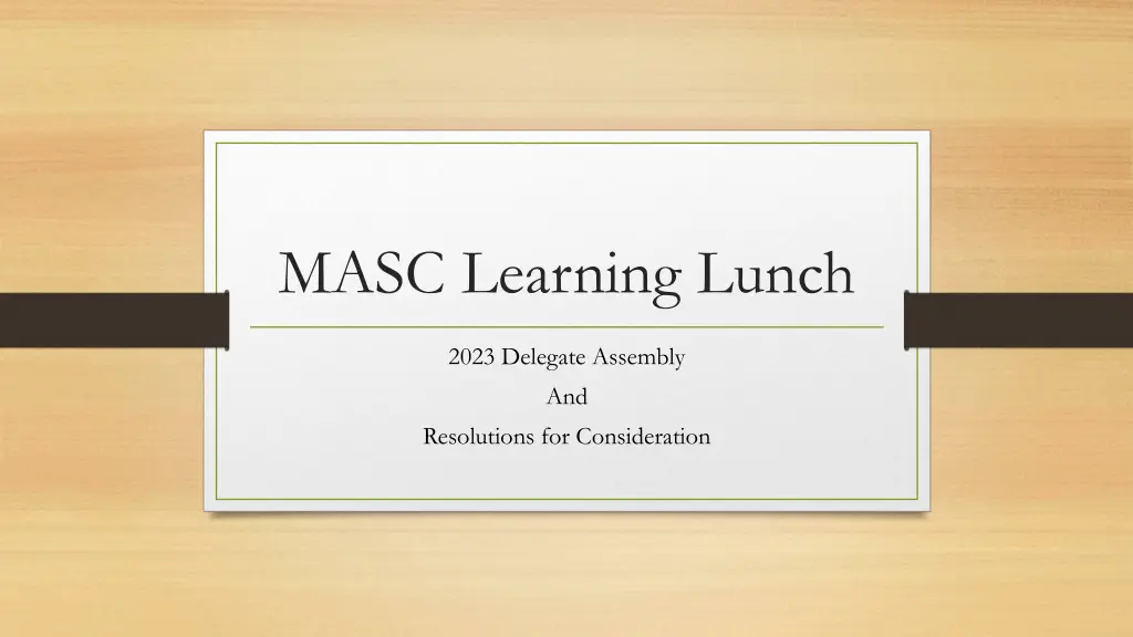 masc learning lunch