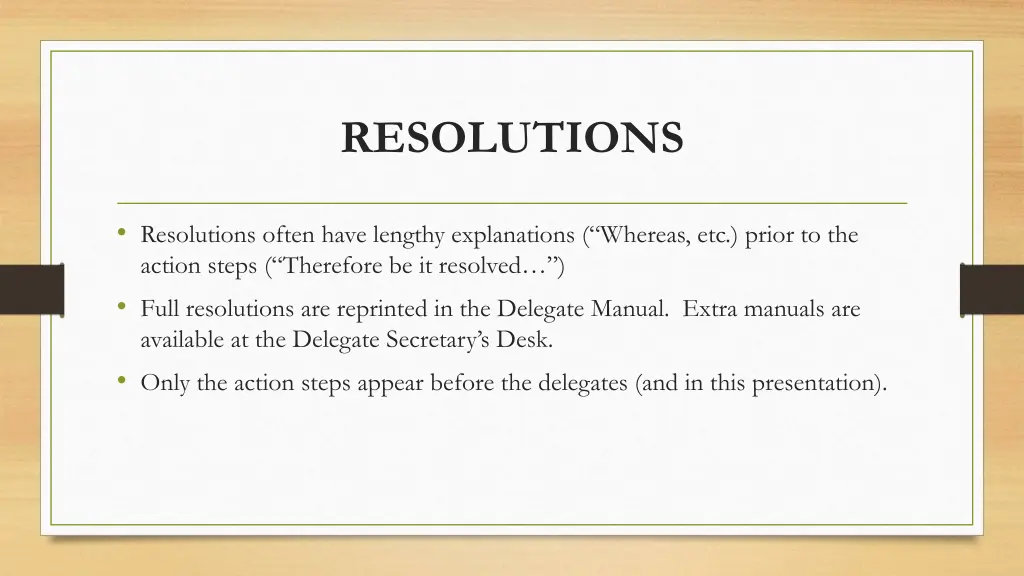 resolutions