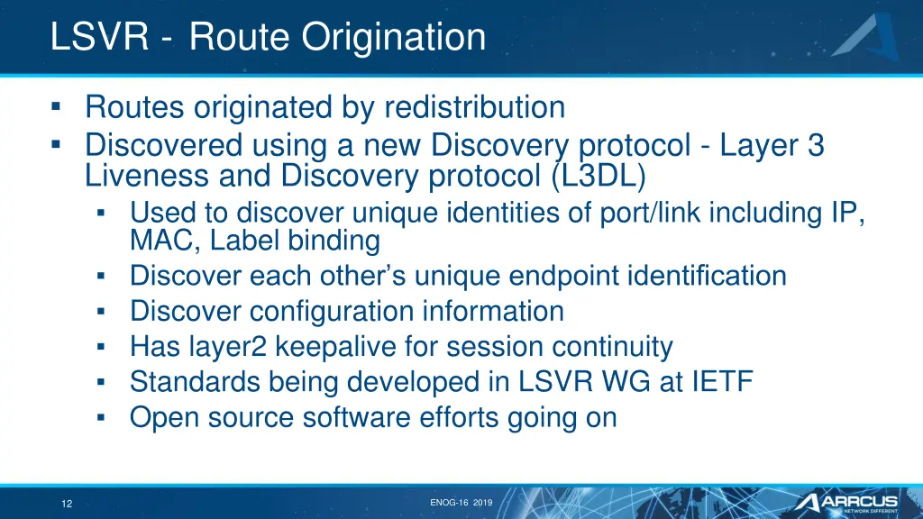 lsvr route origination