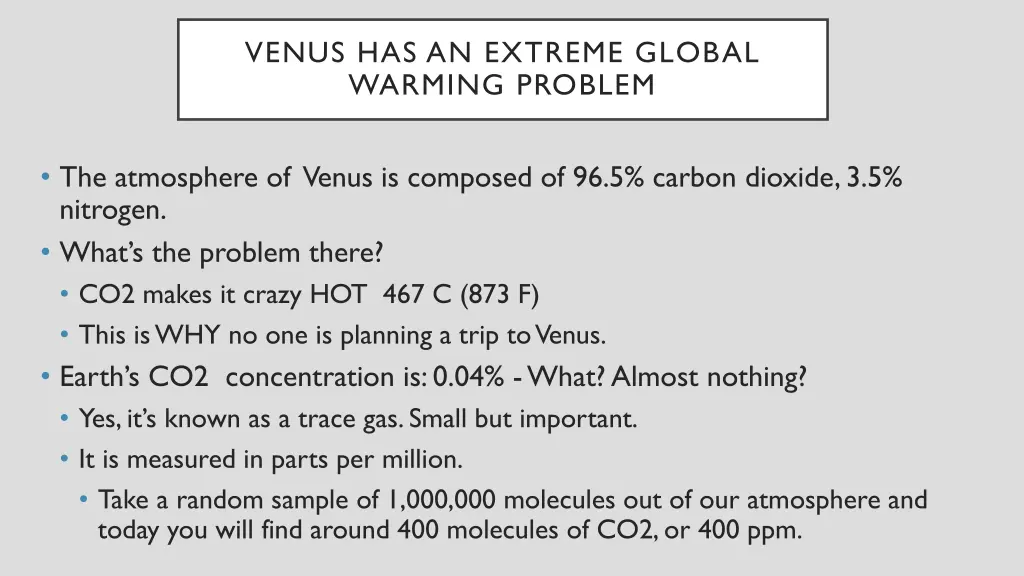 venus has an extreme global warming problem