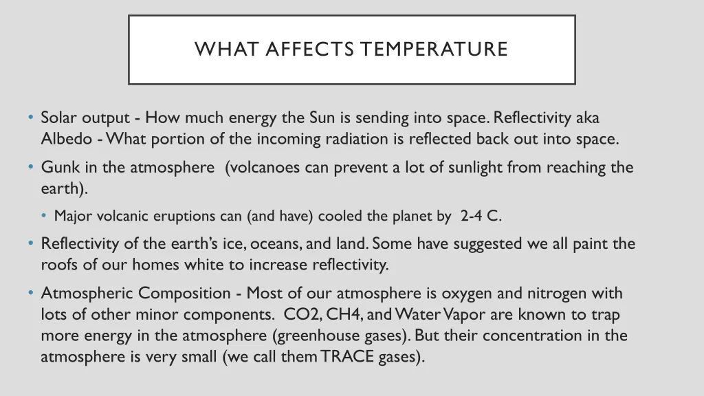 what affects temperature