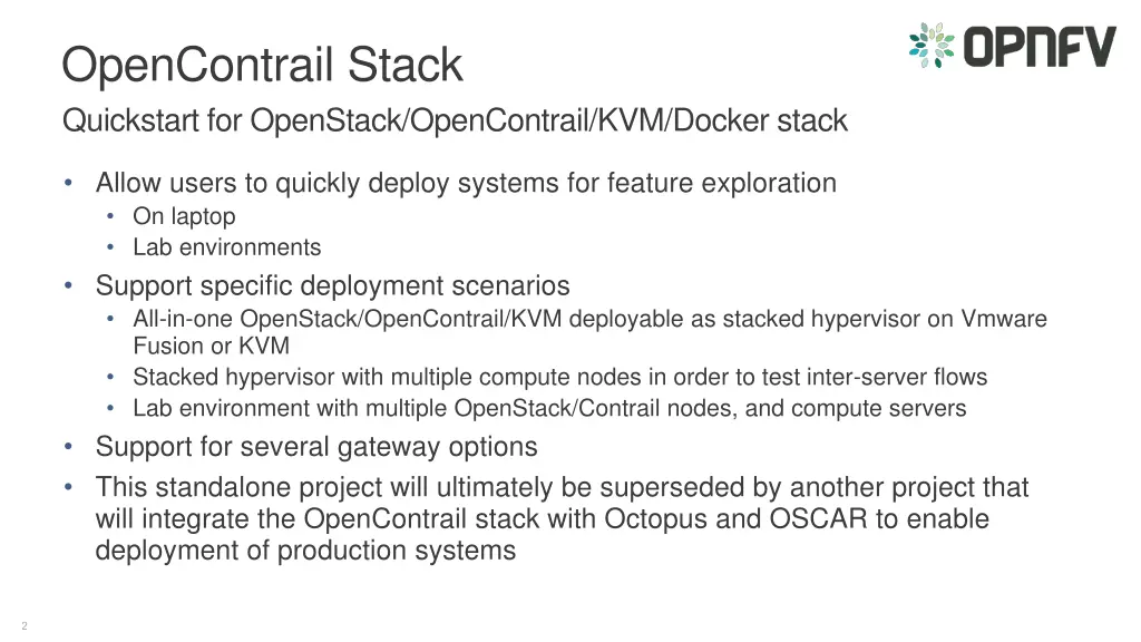 opencontrail stack quickstart for openstack