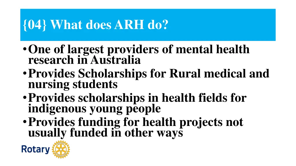 04 what does arh do