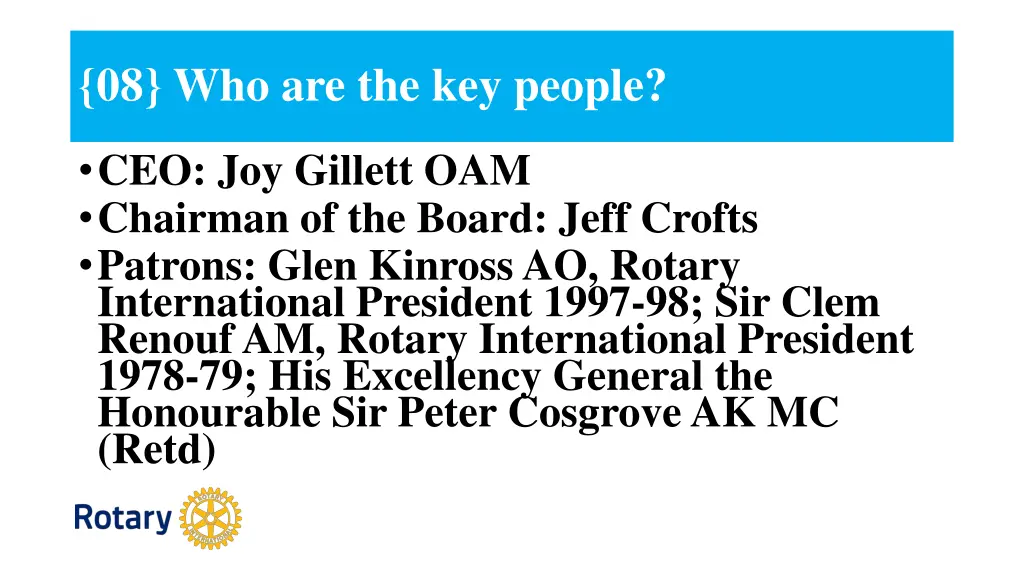 08 who are the key people