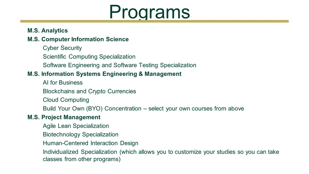 programs