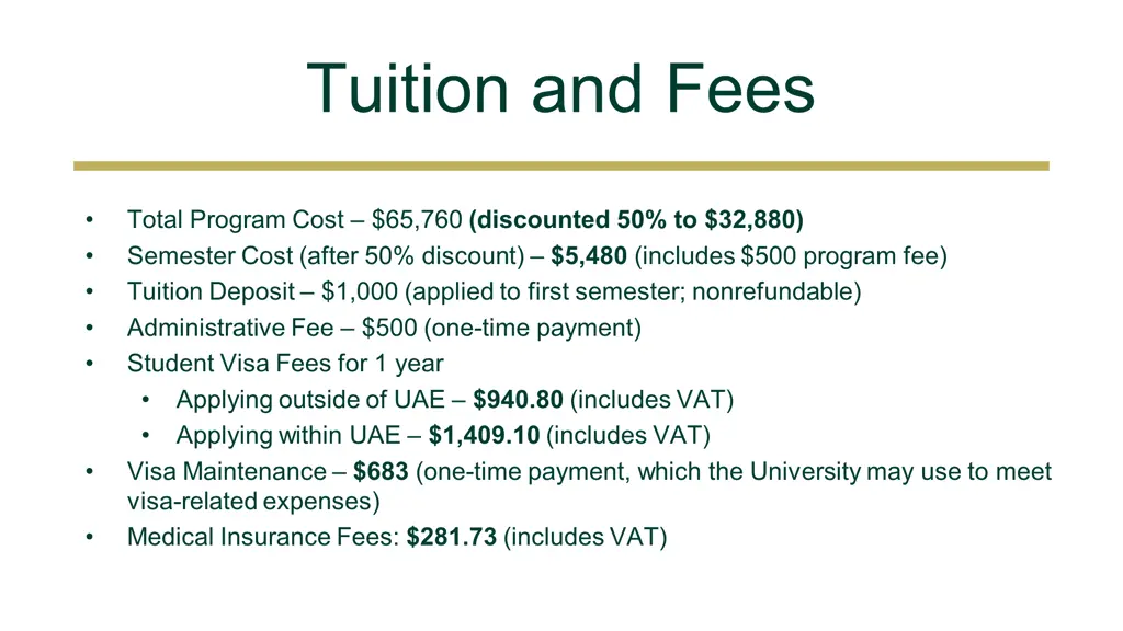 tuition and fees