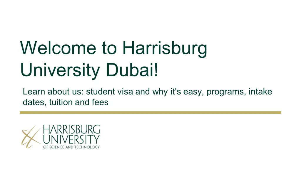 welcome to harrisburg university dubai