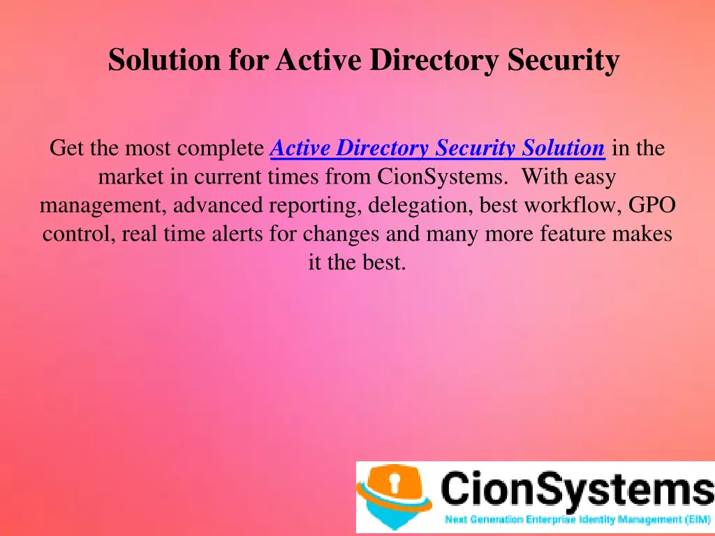 solution for active directory security