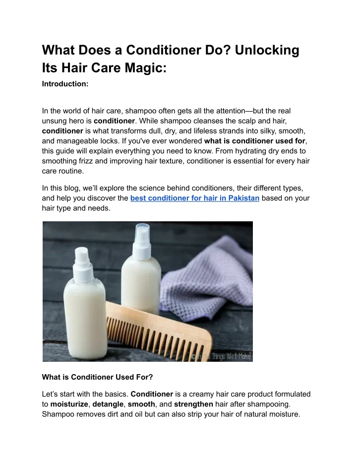 what does a conditioner do unlocking its hair