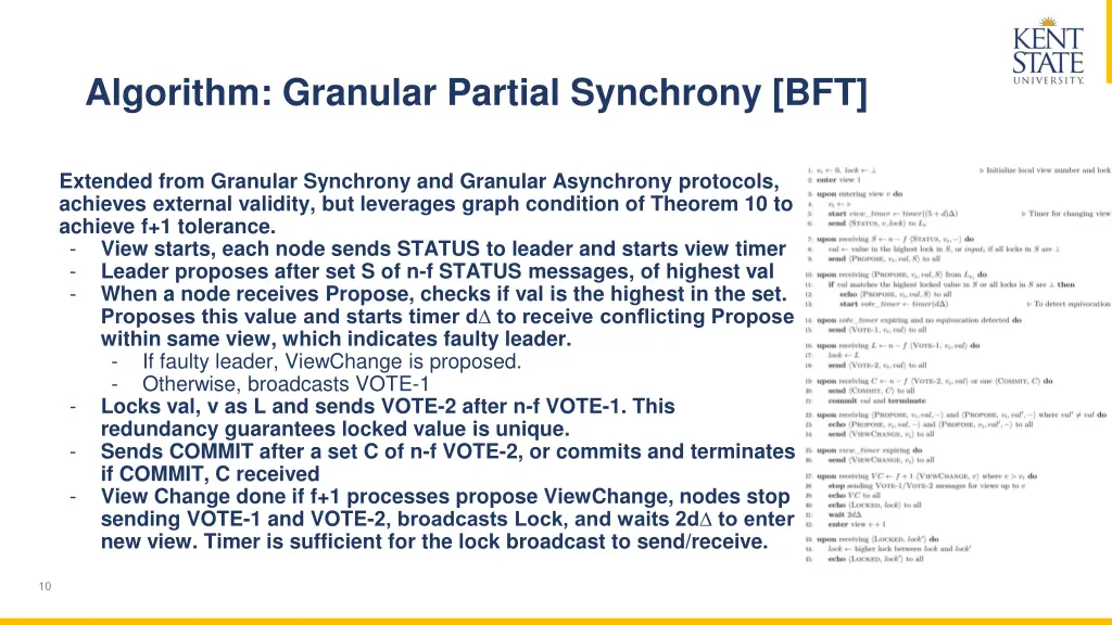 algorithm granular partial synchrony bft