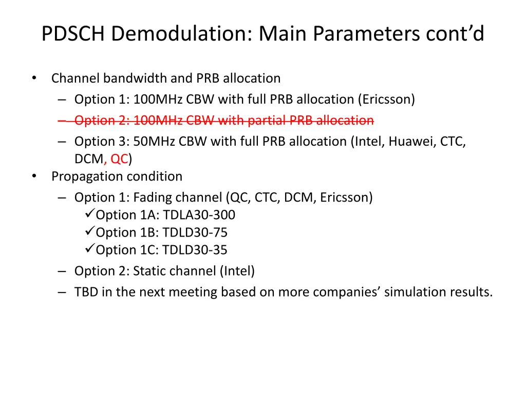 pdsch demodulation main parameters cont d