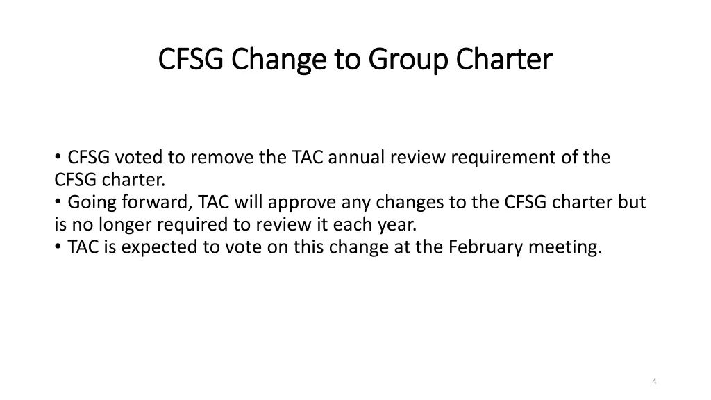 cfsg change to group charter cfsg change to group