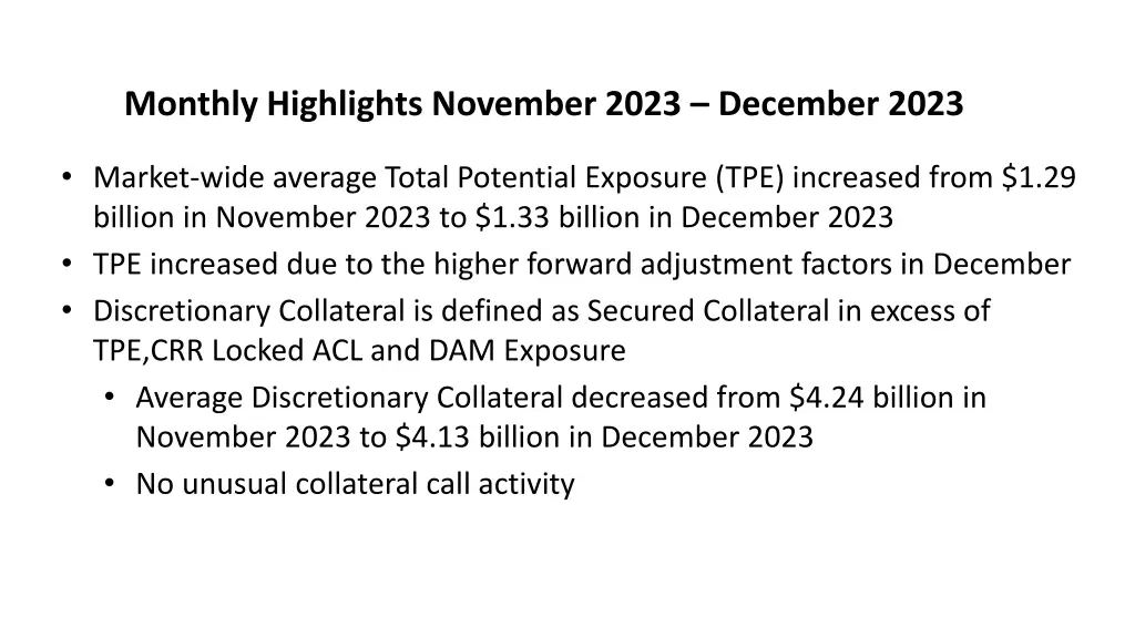 monthly highlights november 2023 december 2023