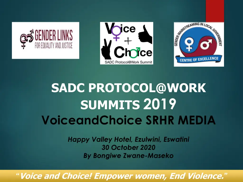 sadc protocol@work summits 2019 voiceandchoice