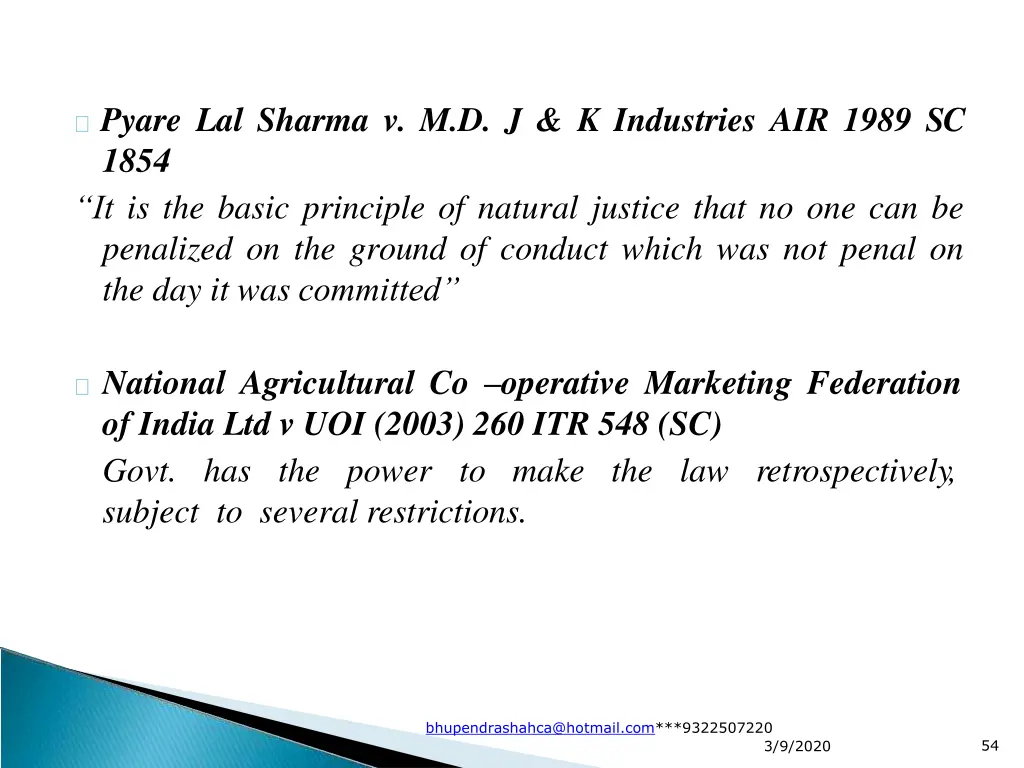 pyare lal sharma v m d j k industries air 1989