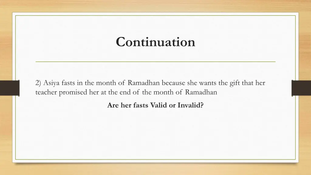 continuation