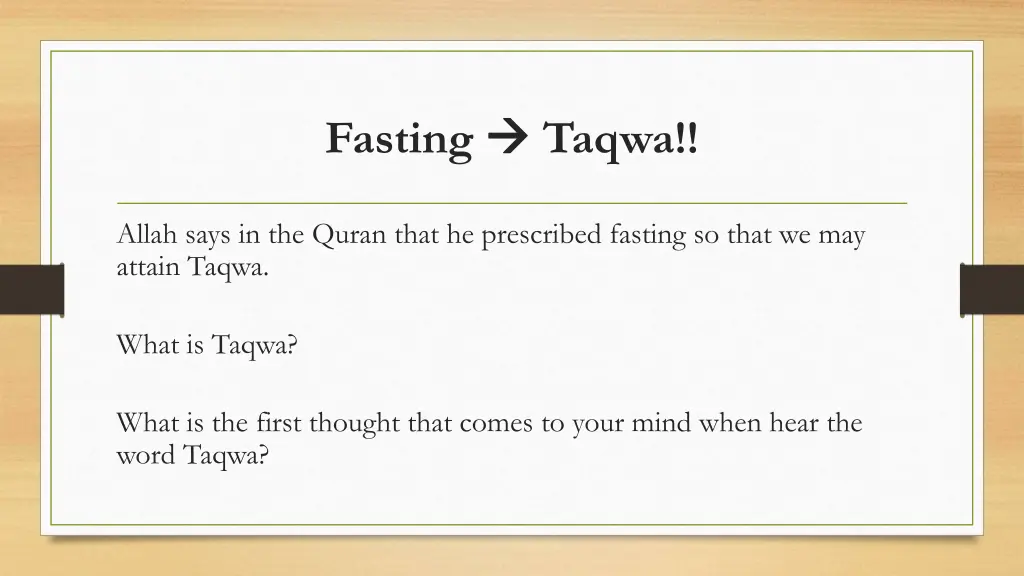 fasting