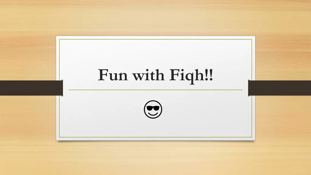 fun with fiqh