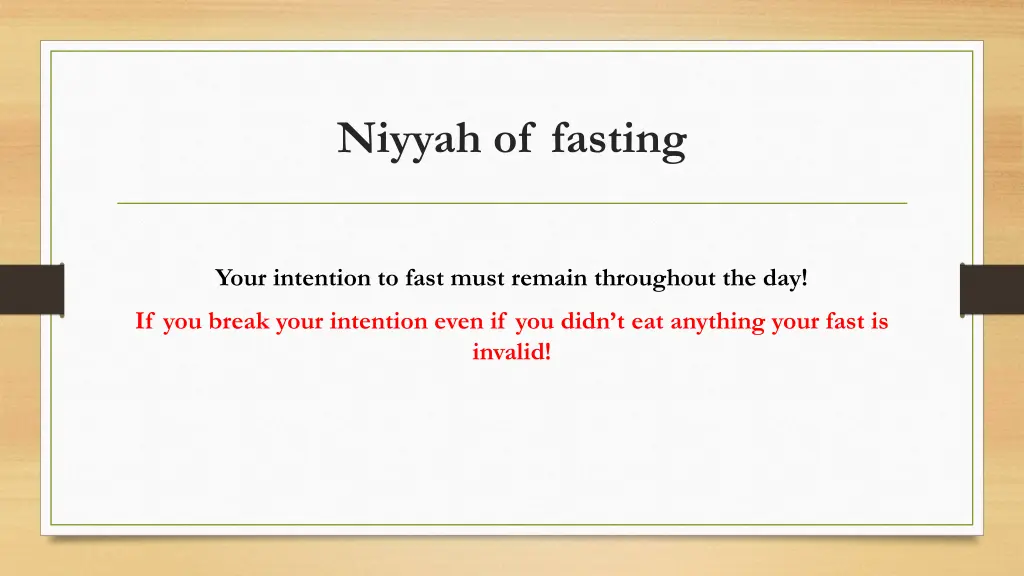 niyyah of fasting 1