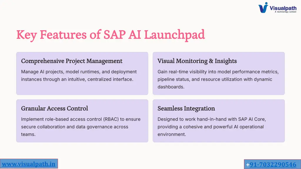key features of sap ai launchpad key features