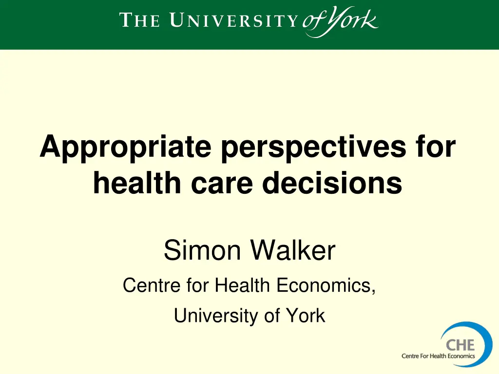 appropriate perspectives for health care decisions
