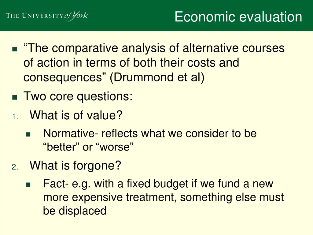economic evaluation