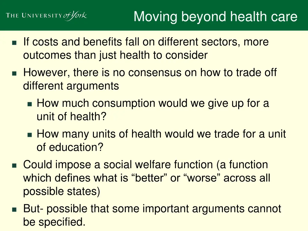 moving beyond health care