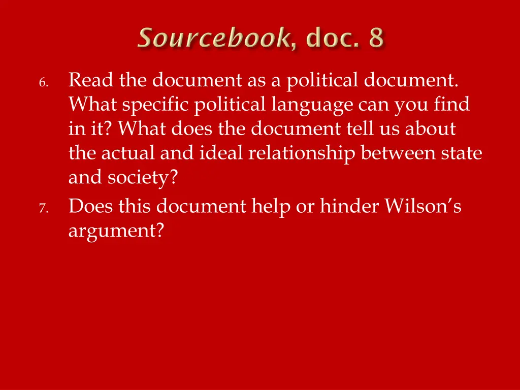 read the document as a political document what