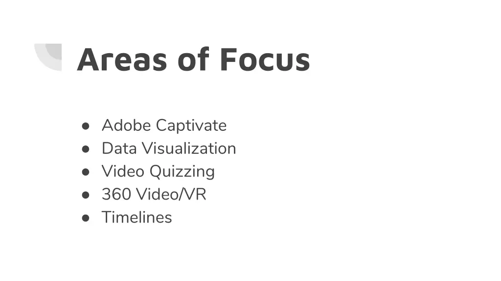 areas of focus