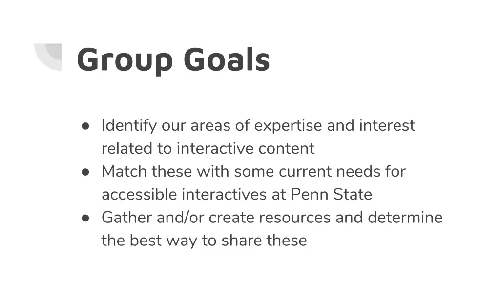group goals