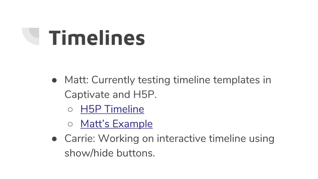 timelines