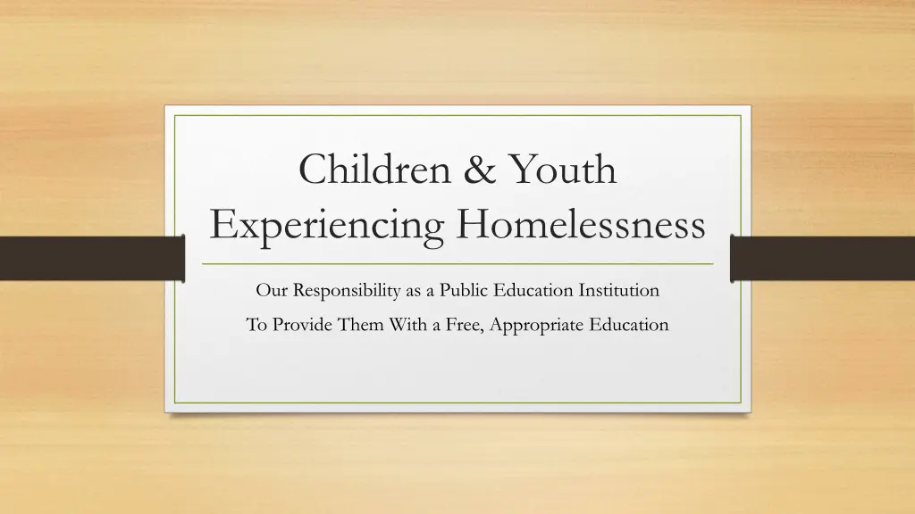 children youth experiencing homelessness