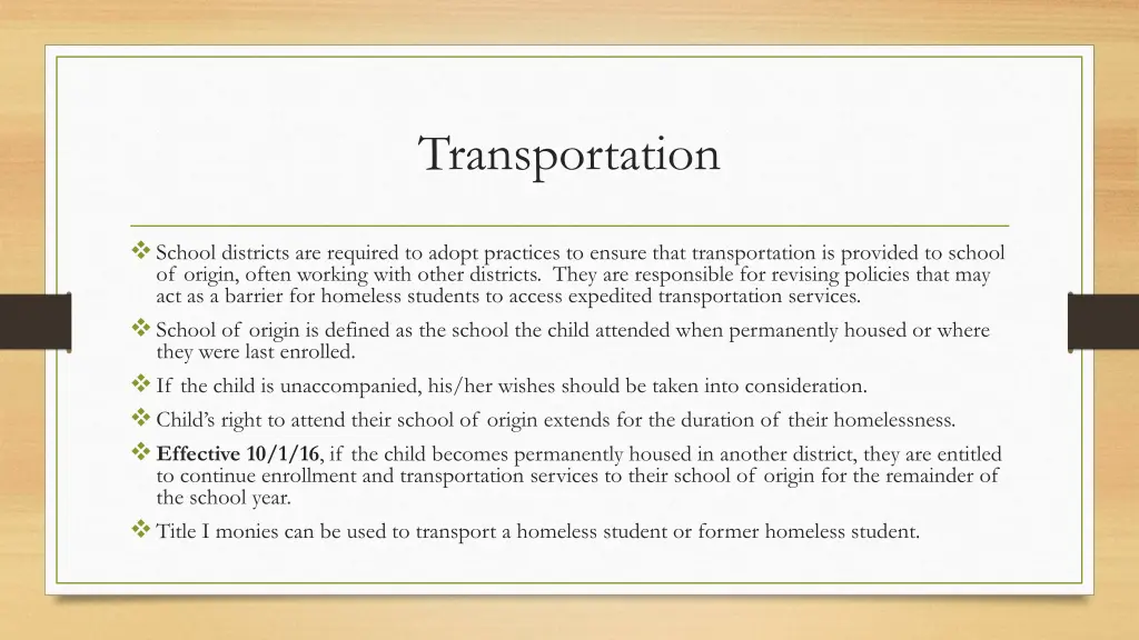 transportation
