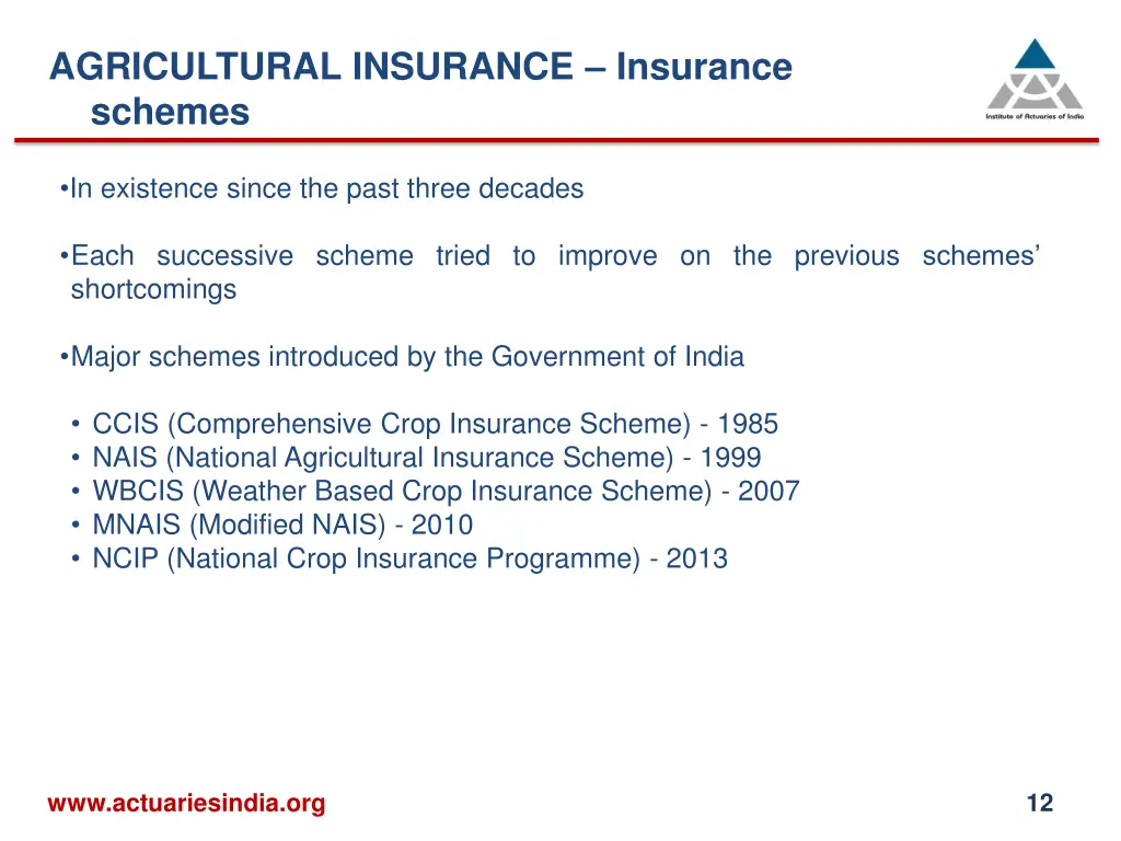 agricultural insurance insurance schemes