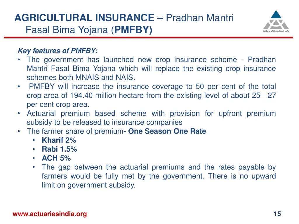 agricultural insurance pradhan mantri fasal bima 1