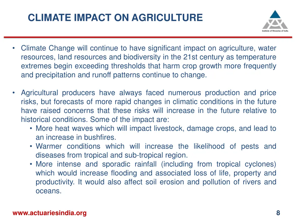 climate impact on agriculture