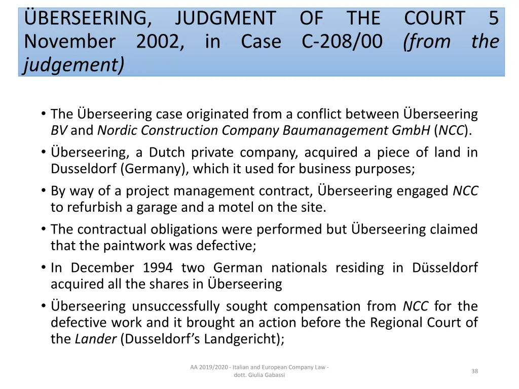 berseering judgment november 2002 judgement