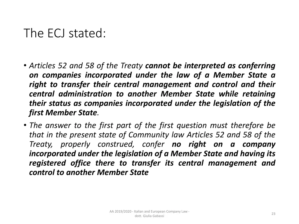 the ecj stated