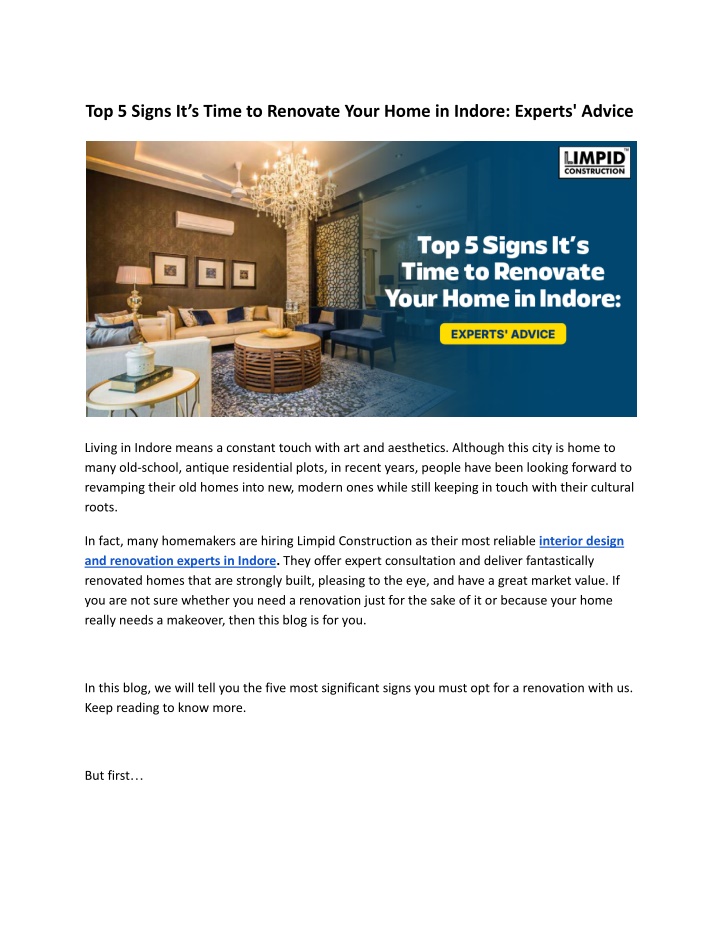 top 5 signs it s time to renovate your home