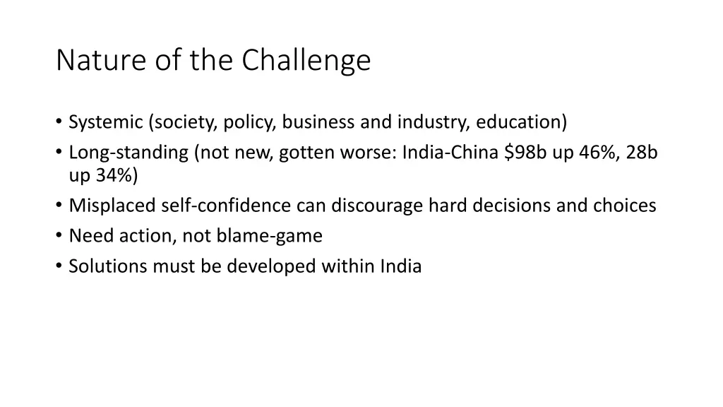nature of the challenge