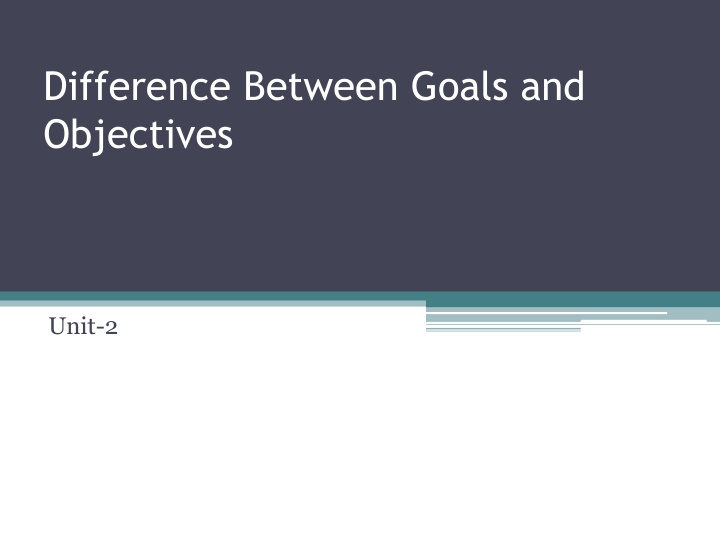 difference between goals and objectives