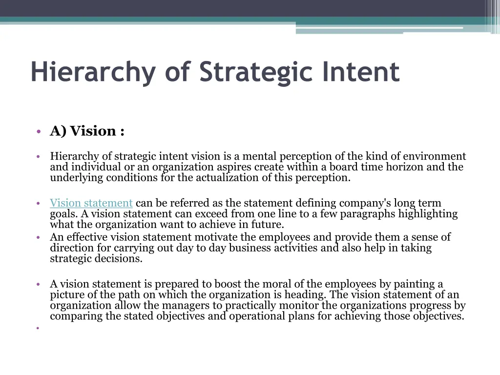 hierarchy of strategic intent 1