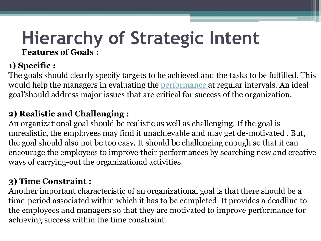 hierarchy of strategic intent features of goals