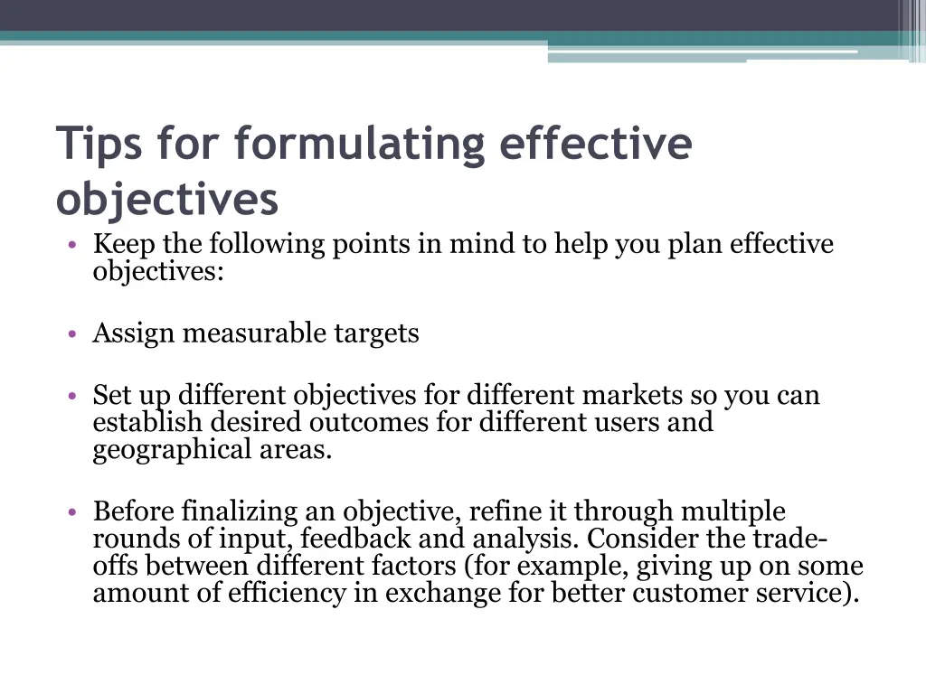 tips for formulating effective objectives keep