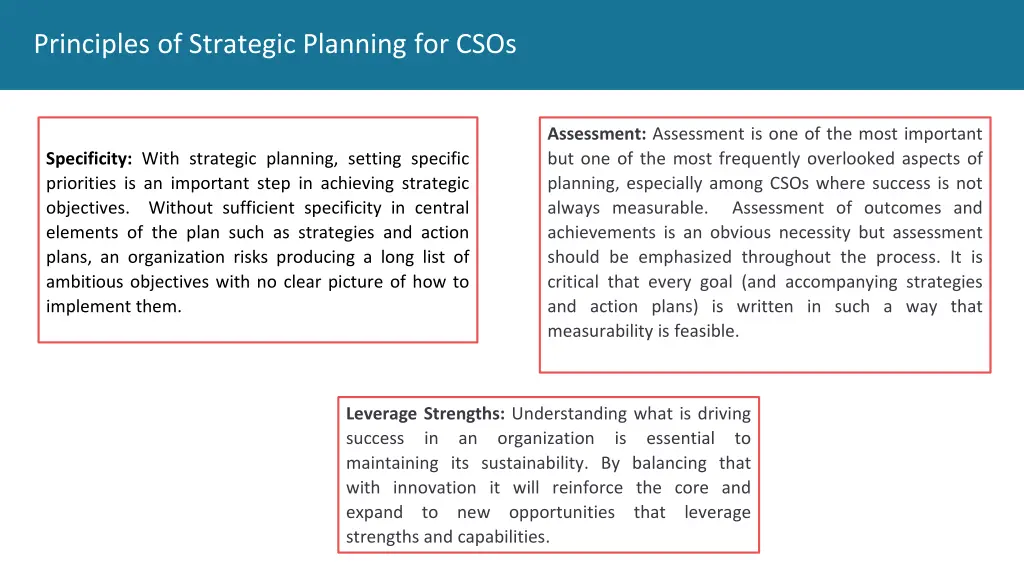 principles of strategic planning for csos 1